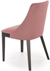 Różowe krzesło drewniane tapicerowane do salonu - Jago