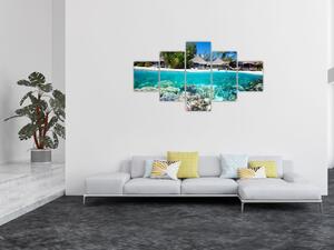 Obraz plaży na tropikalnej wyspie (125x70 cm)