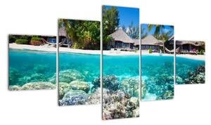 Obraz plaży na tropikalnej wyspie (125x70 cm)