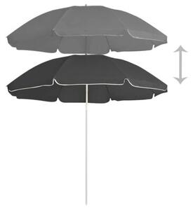 Parasol ogrodowy na stalowym słupku, antracytowy, 180 cm