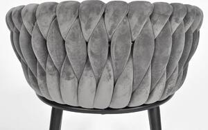 Designerskie krzesło z podłokietnikami ROSA - czarno-szare