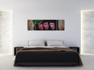 Obraz mięsa na talerzu (170x50 cm)