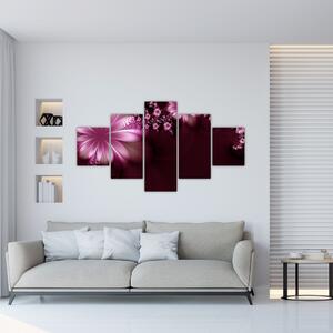 Obraz abstrakcji - kwiaty (125x70 cm)