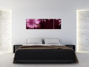 Obraz abstrakcji - kwiaty (170x50 cm)