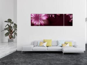 Obraz abstrakcji - kwiaty (170x50 cm)
