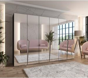 Szafa uchylna otwierana Piano 1 300 (3x100) wys. 202 cm czarny + u. kaszmir