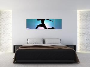 Obraz skaczącej sylwetki kobiety (170x50 cm)