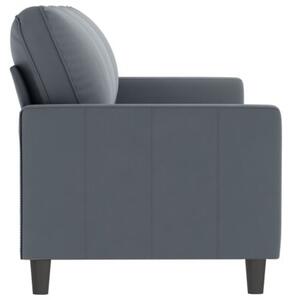 Sofa 3-osobowa, ciemnoszara, 180 cm, obita aksamitem