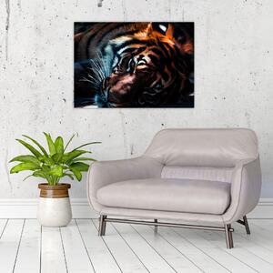 Obraz leżącego tygrysa (70x50 cm)