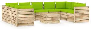 10-cz. zestaw wypoczynkowy do ogrodu, z poduszkami, drewniany