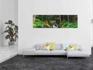 Obraz strumienia w lesie (170x50 cm)