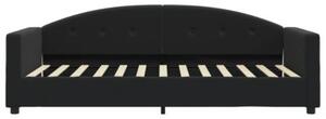 Sofa z funkcją spania, czarna, 90x200 cm, obita aksamitem
