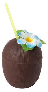 Plastikowy kubek w kształcie kokosa ze słomką