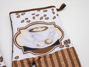 Zestaw 2 biało-brązowych rękawic z magnesem COFFEE CUP