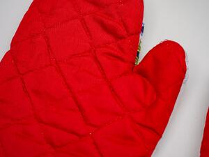 Zestaw 2 biało-czerwonych rękawic z magnesem FOLK