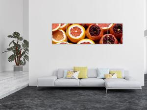Obraz pomarańczy i granatów (170x50 cm)