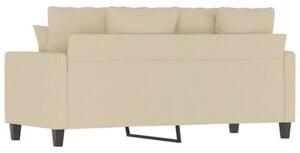 Sofa, 2-osobowa kremowa, 140 cm, tapicerowana tkaninÄ