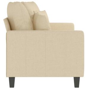 Sofa, 2-osobowa kremowa, 140 cm, tapicerowana tkaninÄ
