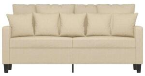 Sofa, 2-osobowa kremowa, 140 cm, tapicerowana tkaninÄ