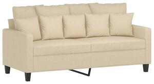 Sofa, 2-osobowa kremowa, 140 cm, tapicerowana tkaninÄ