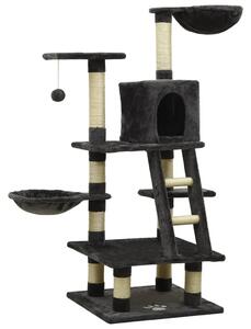 Drapak dla kota z sizalowymi słupkami, ciemnoszary, 122 cm