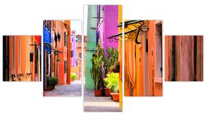 Obraz kolorowej włoskiej ulicy (125x70 cm)
