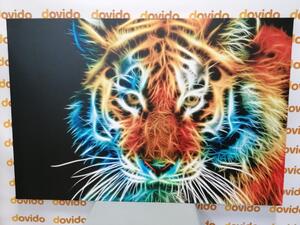 Obraz głowa tygrysa w abstrakcyjnym wzorze