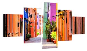Obraz kolorowej włoskiej ulicy (125x70 cm)