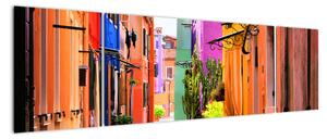Obraz kolorowej włoskiej ulicy (170x50 cm)