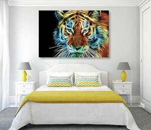 Obraz głowa tygrysa w abstrakcyjnym wzorze