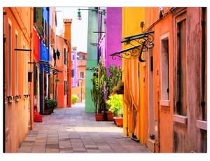 Obraz kolorowej włoskiej ulicy (70x50 cm)