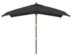 Parasol ogrodowy na drewnianym słupku, czarny, 300x300x273 cm