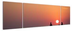 Obraz kajakarzy o zachodzie słońca (170x50 cm)