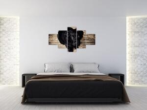 Obraz czarnego szczeniaka (125x70 cm)