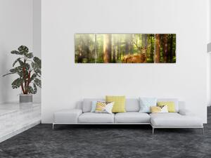 Obraz jelenia w lesie (170x50 cm)