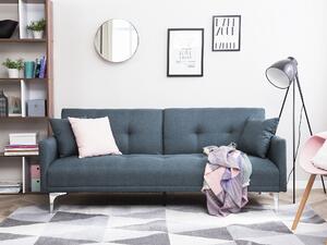 Sofa 3-osobowa ciemnoniebieska z poduszkami do salonu nowoczesna Lucian Beliani