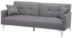 Sofa 3-osobowa szara z poduszkami do salonu nowoczesna Lucian Beliani
