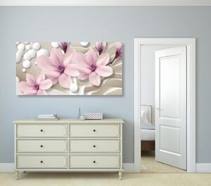 Obraz magnolia na abstrakcyjnym tle