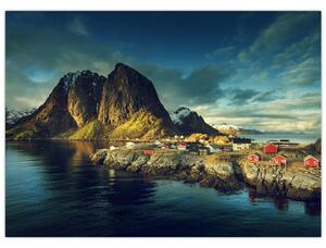 Obraz wioski rybackiej w Norwegii (70x50 cm)