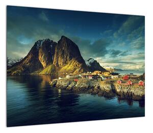 Obraz wioski rybackiej w Norwegii (70x50 cm)