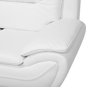 Sofa dwuosobowa ze sztucznej skóry do salonu biała nowoczesna Leira Beliani