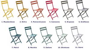 Czerwone krzesło ogrodowe ze stali - Tuvo 3X