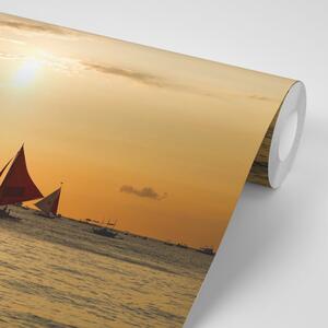 Samoprzylepna fototapeta zachód słońca nad morzem