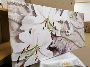 Obraz biała lilia z perłami