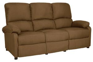 3-osobowa sofa rozkładana, brązowa, tapicerowana tkaniną