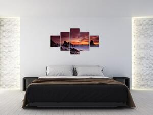 Obraz zachodu słońca na wybrzeżu (125x70 cm)