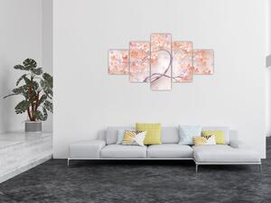 Obraz kwiatów drzewa koralowego - abstrakcja (125x70 cm)