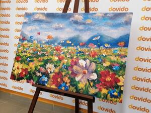 Obraz malarstwo olejne dzikie kwiaty