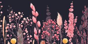 Obraz odmiany trawy w kolorze różowym