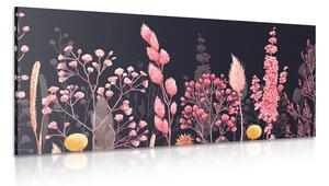 Obraz odmiany trawy w kolorze różowym